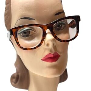 Betsey Johnson +2.00 Reading Glasses Readers Rounded Square Tortoise Shell Frame